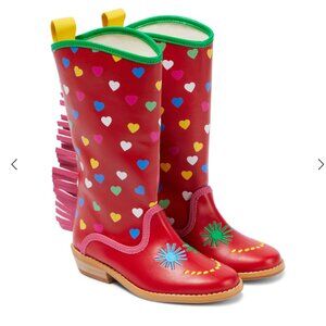 STELLA MCCARTNEY Kids Printed Fringed Cowboy Boots Size 29